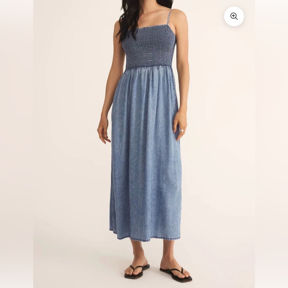 Z Supply Strapless Denim Blue Dress